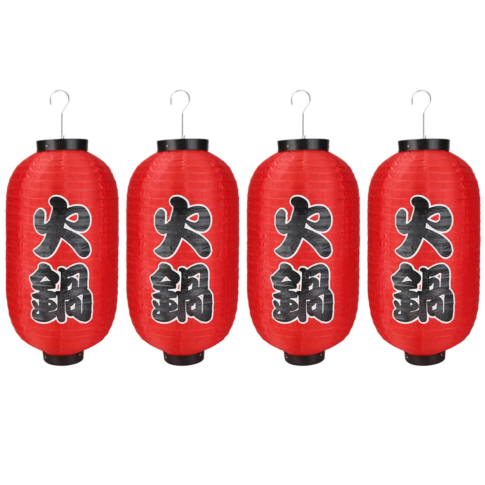 lanterne japonaise traditionnelle suspendue tissu blanc rouge décoration fête mariage intérieur extérieur