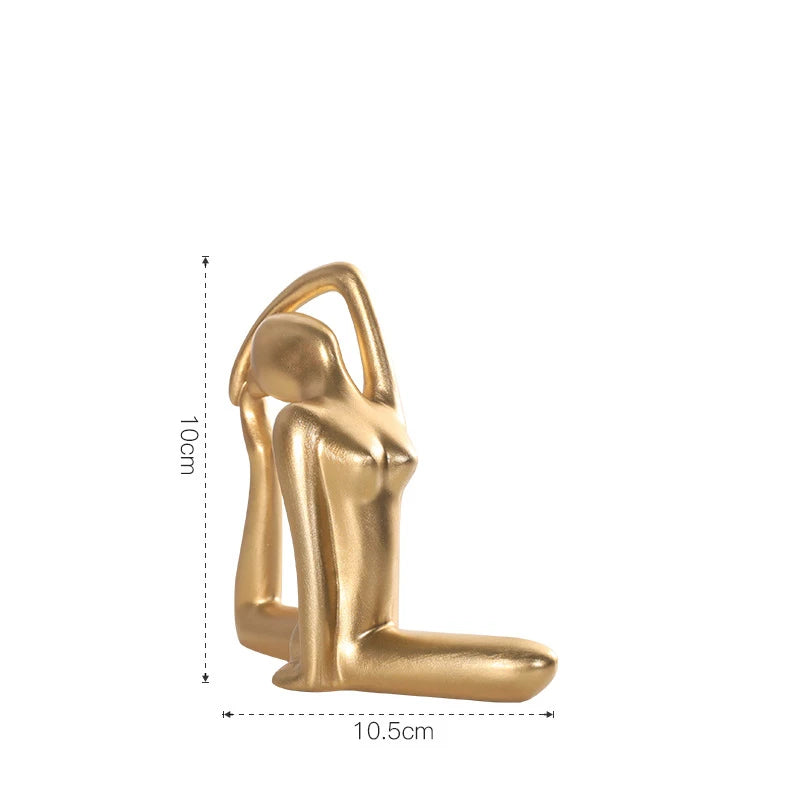 statues yoga pose or moderne minimaliste collection noël décoration intérieure gift brillant