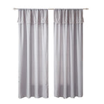 rideau gris clair rayures horizontales motifs floraux bordure opacité deux panneaux classique polyester