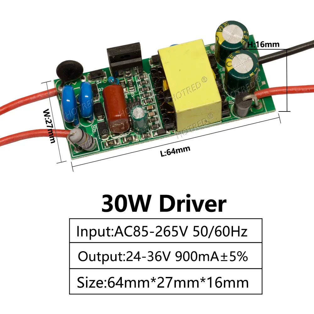 circuit intégré électronique moderne 60w 300ma 50v cc led vert jaune bleu rouge composants