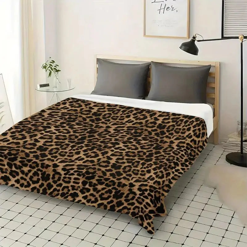 couverture léopard polyester moderne portable toutes saisons tissu polaire imprimé bébés rectangle voyages