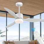 ventilateur moderne blanc led réversible télécommande 52 pouces adjustable silencieux