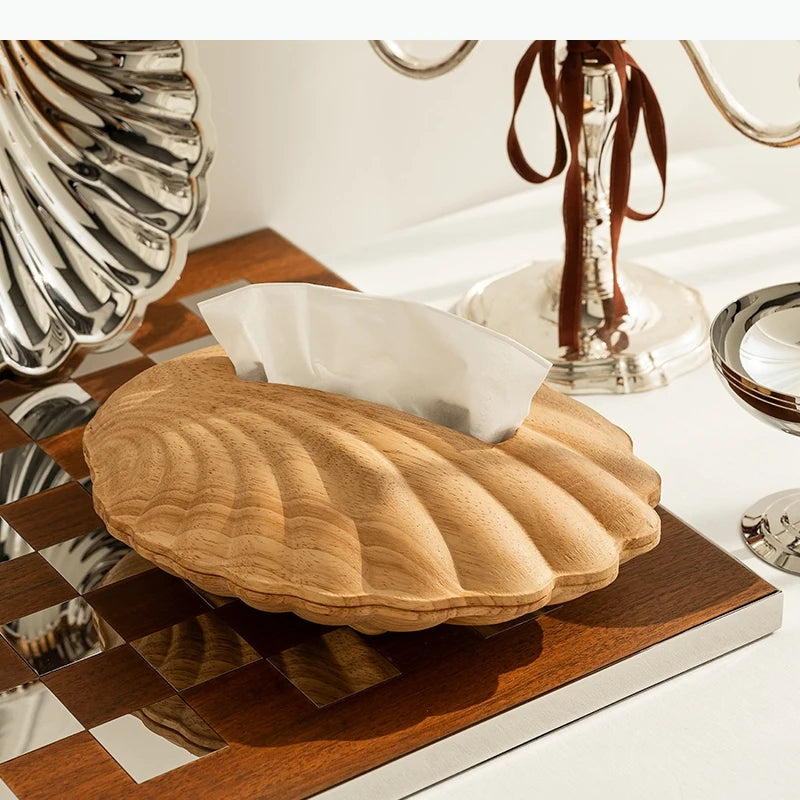 boîte mouchoirs bois moderne rayures horizontales naturelle décoration salon amovible conteneur rangement tissu blanc