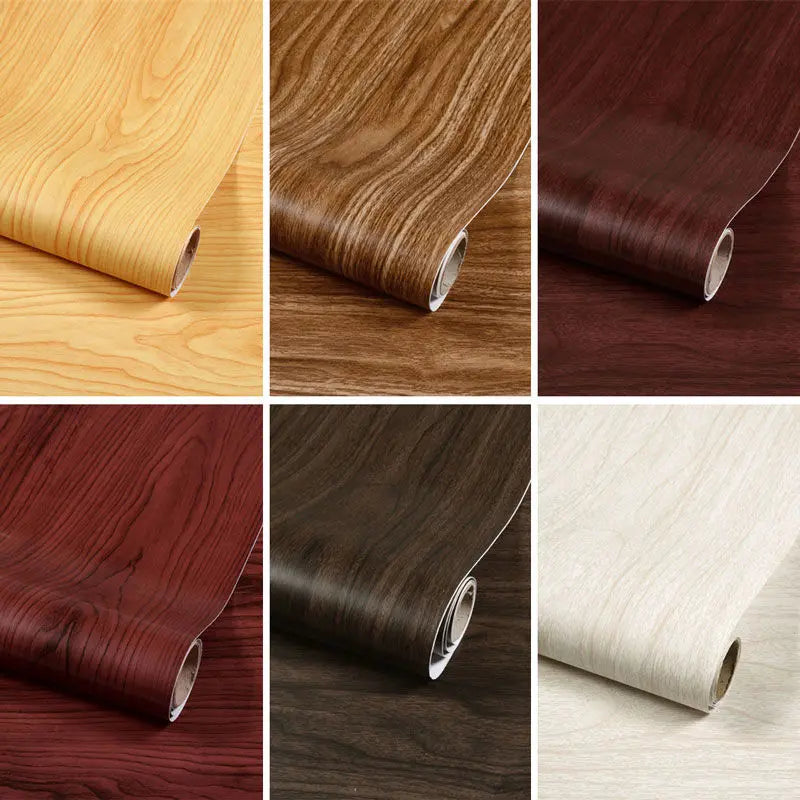 papier peint bois moderne adhésif beige brun rouge gris opacité décoration meubles salon chambre