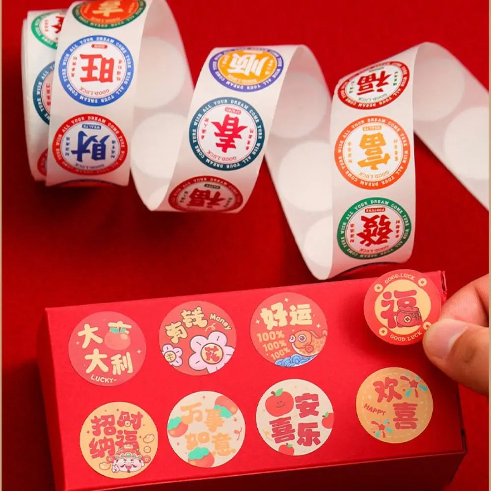 autocollants adhésifs nouveaux an chinois symboles chinois couleurs vives graphique petits festive