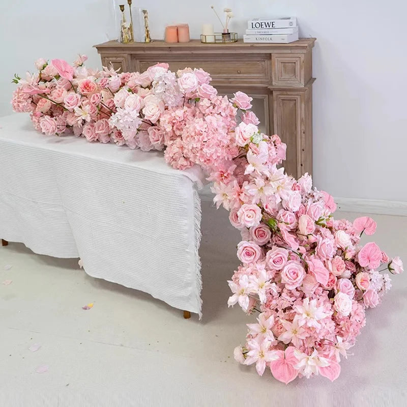 décoration florale guirlande rose romantique élégante mariage anniversaire baby showerintérieur