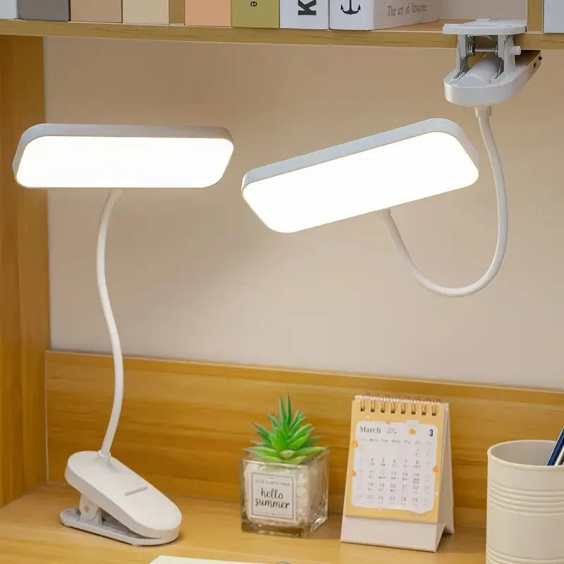 lampe lecture rechargeable blanc moderne minimaliste clip étudiant portable usb
