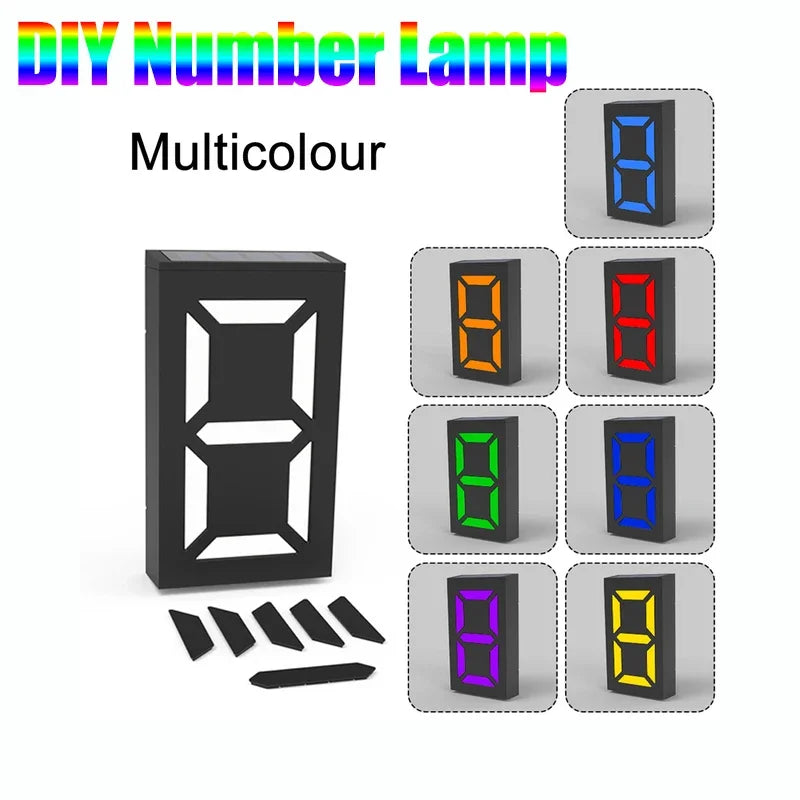 lumière solaire numéro rue ip65 led moderne adhésif extérieure porte villa blanc noir