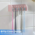 porte brosse dents adhésif moderne blanc rose gris bleu clair texture lisse pratique