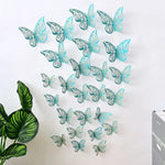 papillons décoratifs transparents artisanal adhésif jaune gris bleu vert rose violet doré rouge blanc