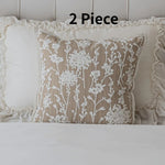 couvre lit jacquard motif floral beige classique décoration maison ornements textiles fixations