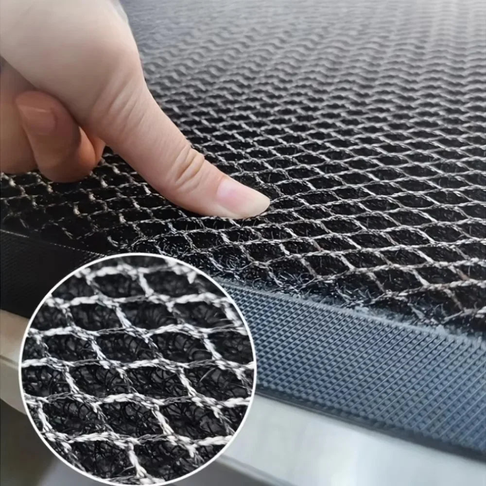 tapis sol extérieur entrée imperméable antidérapant hexagonal moderne noir bordure gris