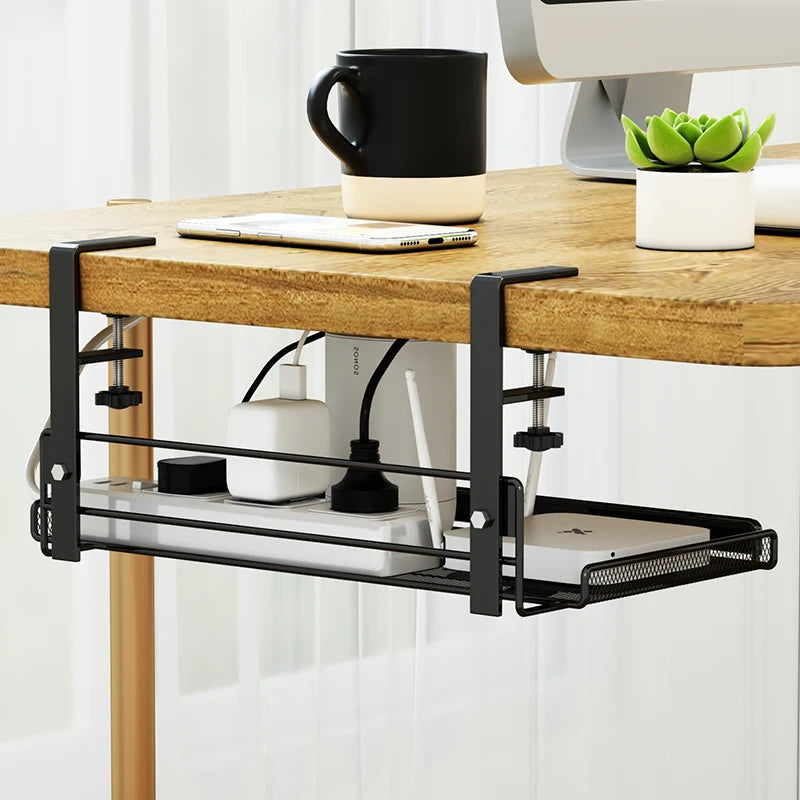 étagère sous comptoir moderne grille métallique noir vis fixations rangement