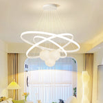 suspension lumineuse moderne blanc boules circulaires aluminium intérieur chambre salon