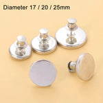 aimants magnétiques argentés modernes 17mm 20mm 25mm rideaux détachables sans clous trois six paires