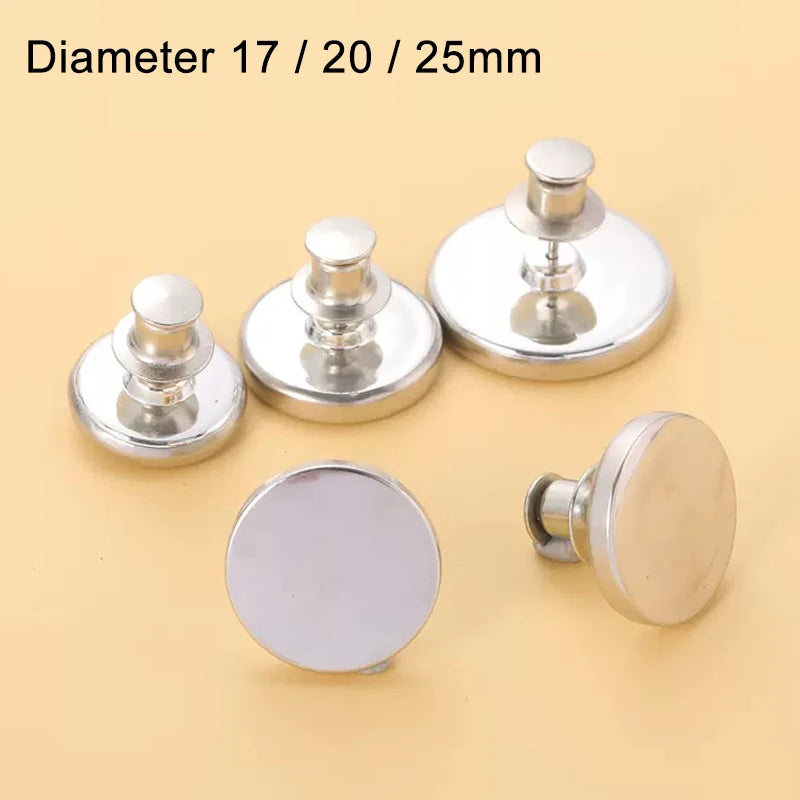 aimants magnétiques argentés modernes 17mm 20mm 25mm rideaux détachables sans clous trois six paires