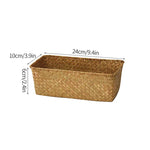 panier rangement paille marron clair rustique multifonctionnel réutilisable respectueux environnement tổ chức đồ dùng