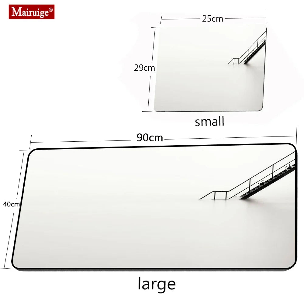 tapis souris blanc escalier brouillard moderne non glissant 90cm 40cm gaming