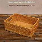 paniers rangement rotin tressé main poignées réutilisables multiple utilisations rustique naturel