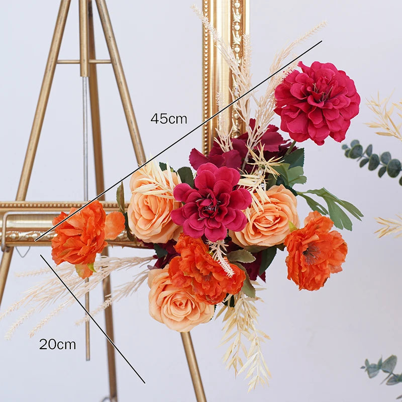 décoration événement florale mariage arches guirlandes vases feuilles épis blé