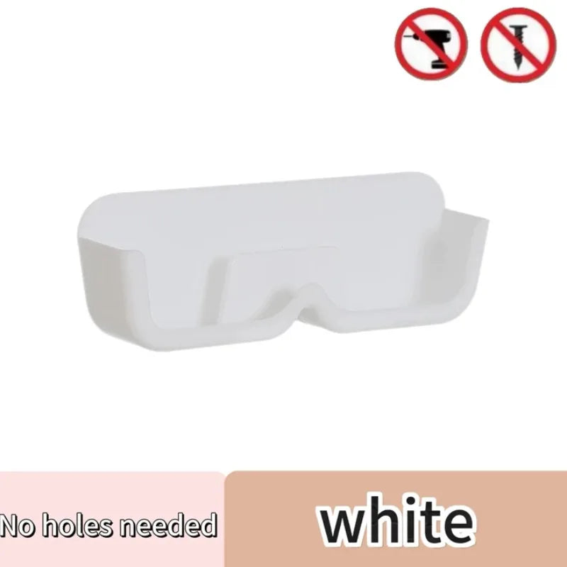 porte lunettes mural adhésif transparent blanc gris moderne rangement anti pression chevet soleil