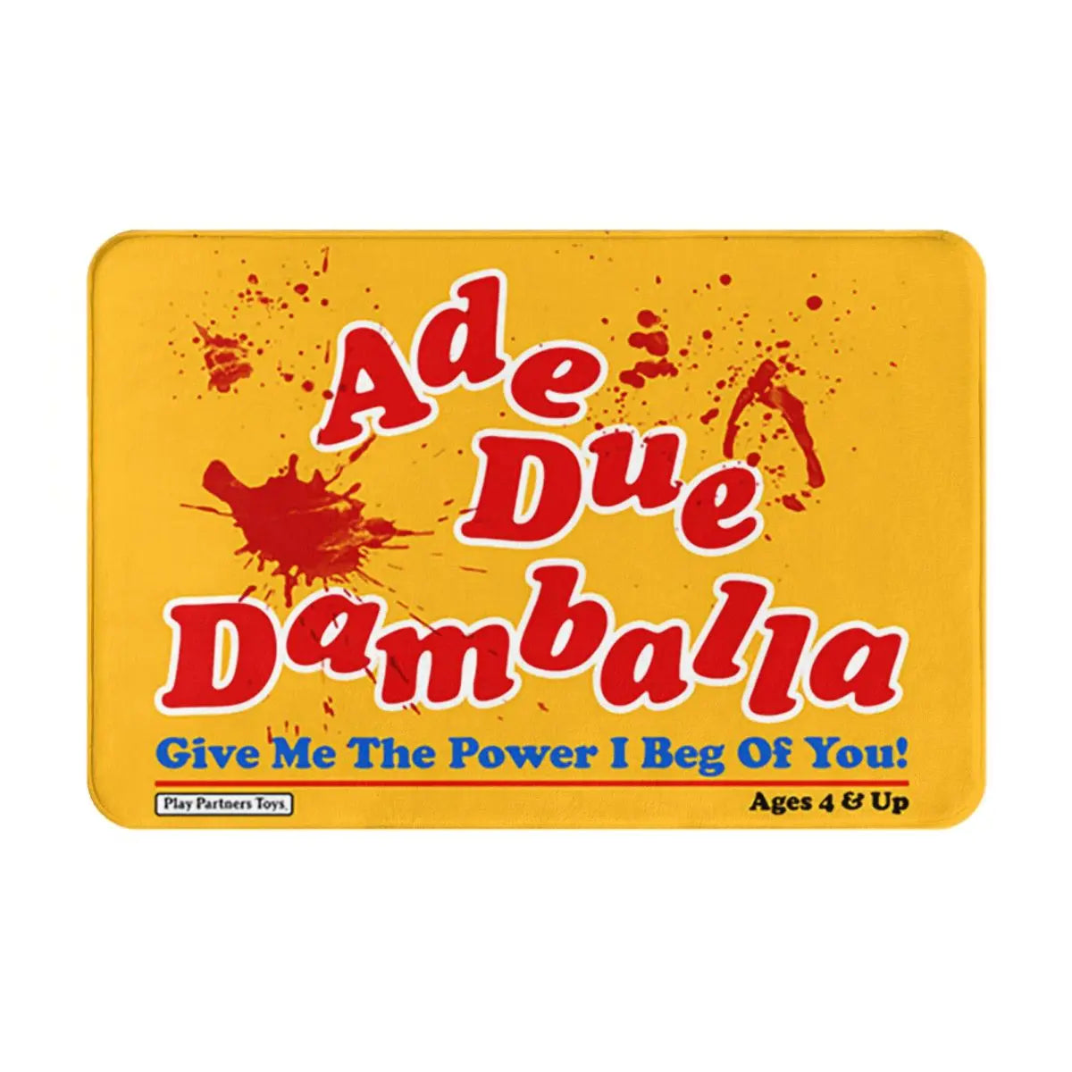 tapis sol antidérapant imperméable adhésif moderne jaune lettres rouges texte bleu
