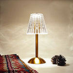 Lampe de chevet avec cristal diamant en lumière chaude