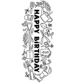 tampons transparents happy birthday fleurs animaux coeurs outils géométriques textes cartonnage anniversaire