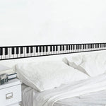 tapis noir blanc clavier piano adhésif maison moderne décoration chambre enfant musique
