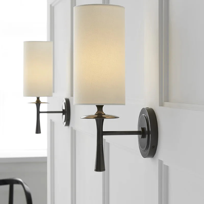 applique murale moderne or blanc éclairage quotidien fixée mur abat jour lisse