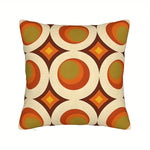 housse coussin géométrique rétro multicolore orange vert marron 45x45cm décorative chambre salon voiture