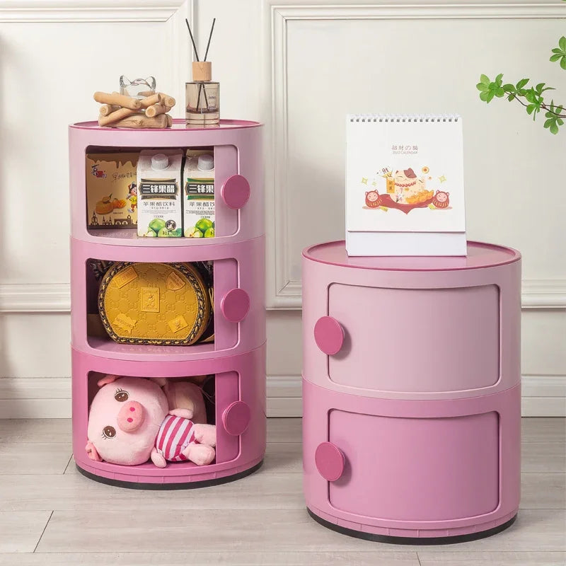 table nuit meuble moderne rose minimaliste tiroirs transparents chambre coucher