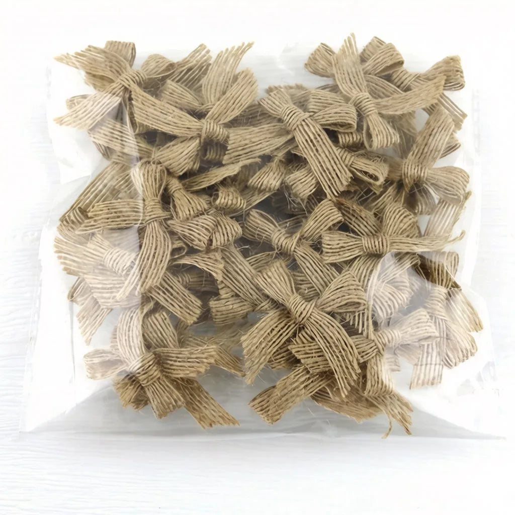 nœuds décoratifs rustiques couleur naturelle fibreux aspect artisanal 40mm 40mm décoration maison
