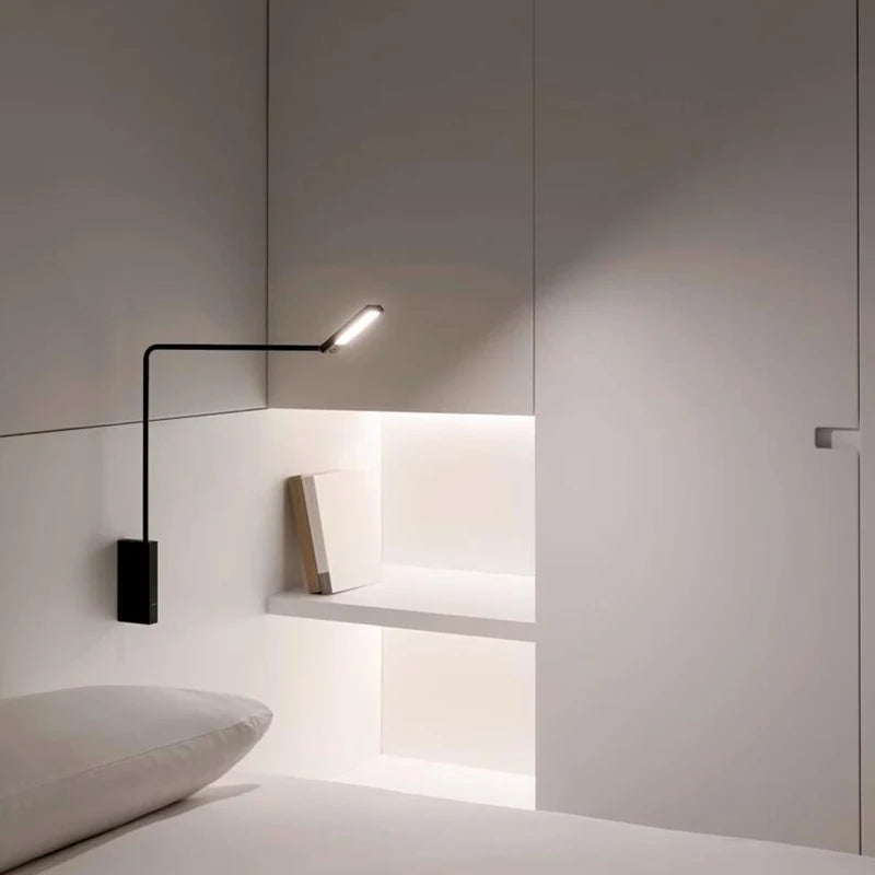 lampe murale moderne noir lisse fixée interrupteur tactile led base