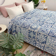 édredon matelassé coton motif floral quilté bohème moderne couverture litversible