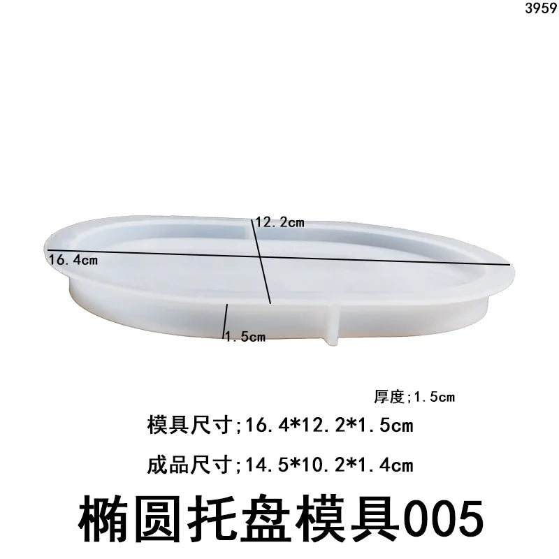 support bougies silicone blanc moderne finition miroir plateau ovale ridges