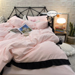 ensemble literie rose clair moderne 100 polyester pièces 180x210cm 200x200cm 200x230cm