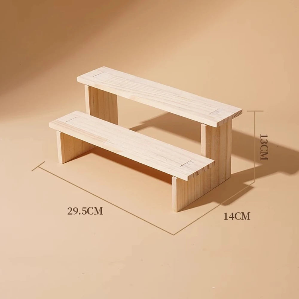 présentoir bois multi niveaux rangement montres lunettes bijoux mini plantes cosmétiques minimaliste