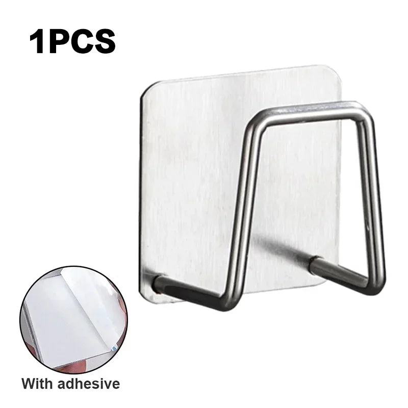 porte serviette adhésif moderne porte coupe serviette récuri cuisine argente noir