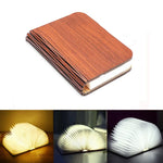 lampe led pliable forme livre bois naturel blanc moderne minimaliste clips magnétiques 5v usb
