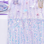 chemin table violet paillettes argent festif élégant hiver été solide polyester 30x183cm bleuclair