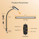lampe led moderne noir blanc réglable 70cm 160leds 6000k 4500k 3000k