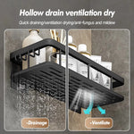 étagère murale contemporaine noire mat ventilée fixations vis imperméable double niveau