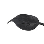 support lampe métal noir motif feuille artisanal base lampe
