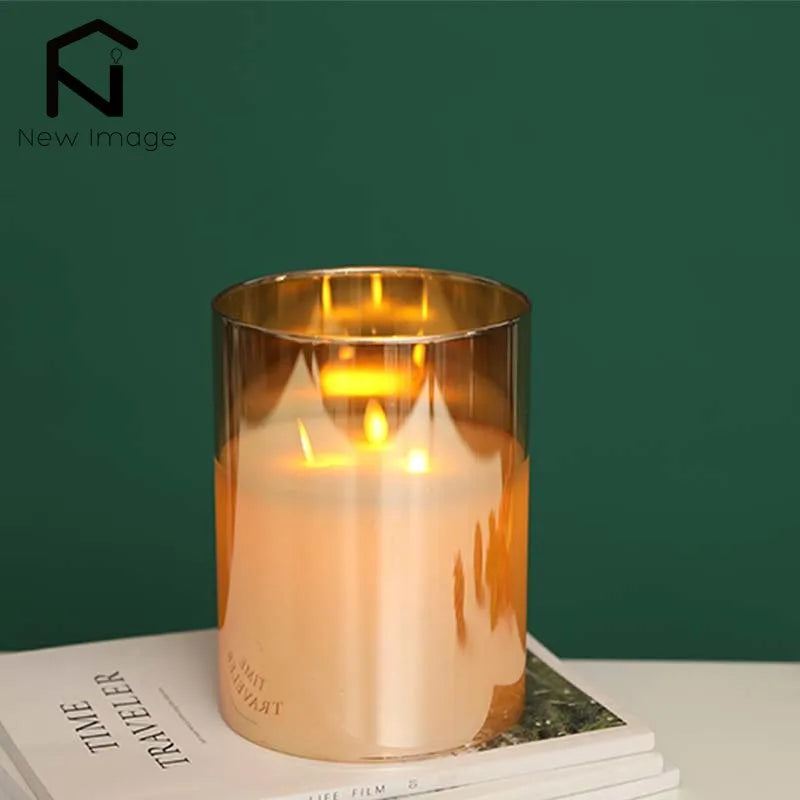 bougies led sans flamme blanc jaune doré modernes élégantes décoration intérieure halloween noël