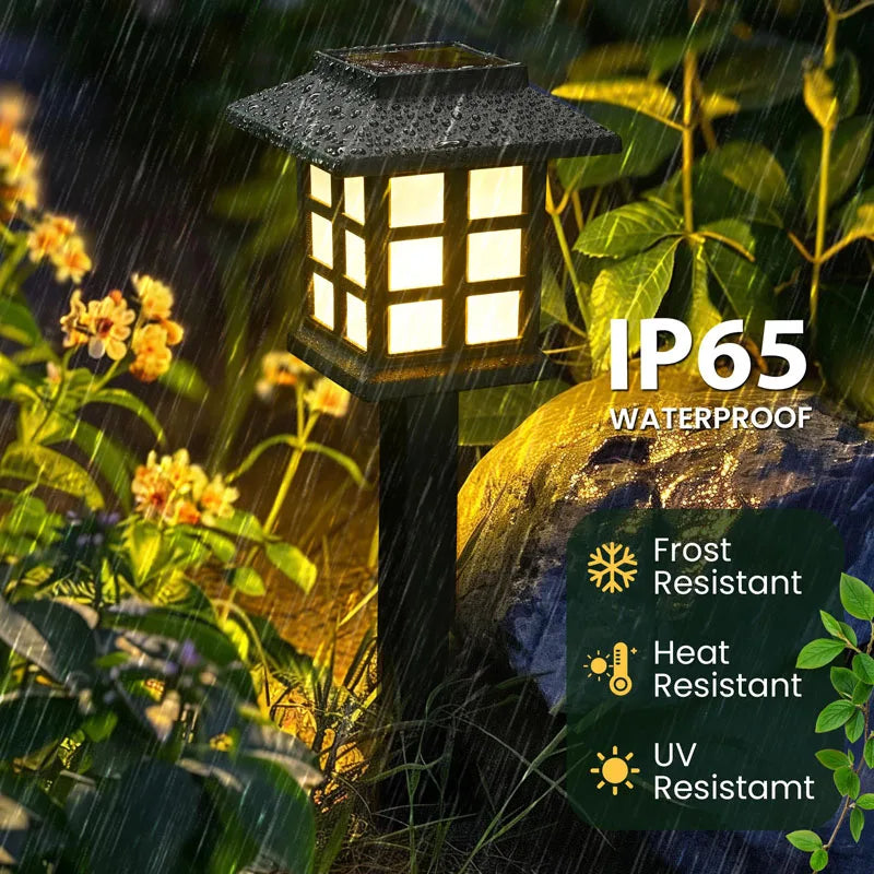 lumière solaire extérieure classique noir carreaux blancs stake jardin pack led imperméable ip65