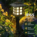 lumière solaire extérieure classique noir carreaux blancs stake jardin pack led imperméable ip65