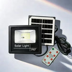 lampe solaire murale moderne noire bleu panneau photovoltaïque télécommande éclairage extérieur led 50w fixations