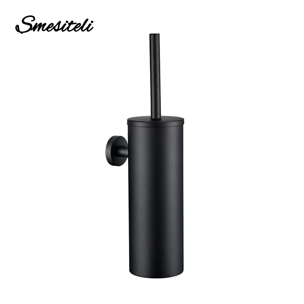 porte brosse wc noir mat support mural acier inoxydable salle bain moderne minimaliste