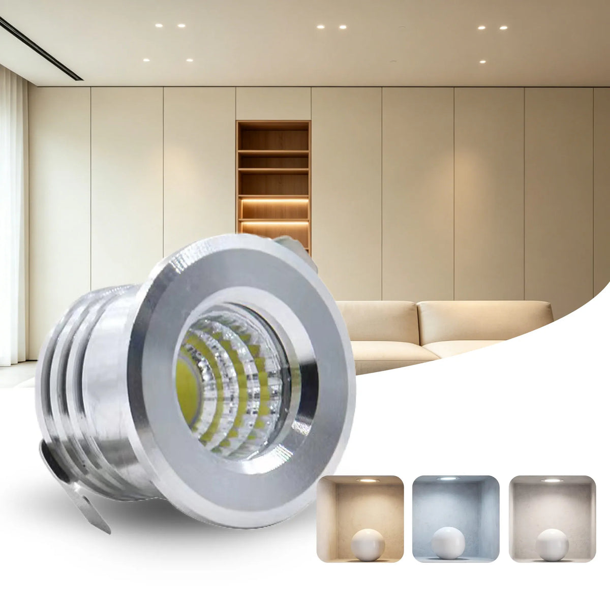 Spot LED 3W Noir Blanc Or Moderne Adhésif 220V LED Driver